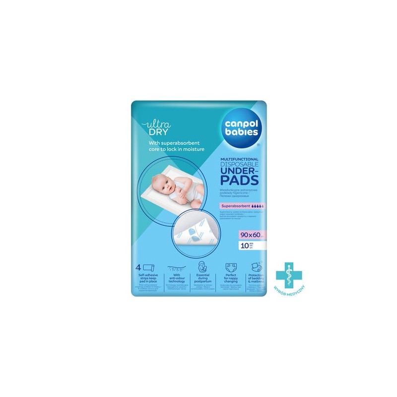 ..CANPOL 78/002 Wielofunkcyjne jednorazowe podkłady higieniczne 90x60 10szt z naklejką