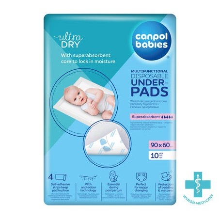 ..CANPOL 78/002 Wielofunkcyjne jednorazowe podkłady higieniczne 90x60 10szt z naklejką