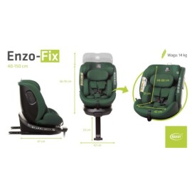 4 BABY Fotelik ENZO-FIX 40-150cm dark green I-SIZE