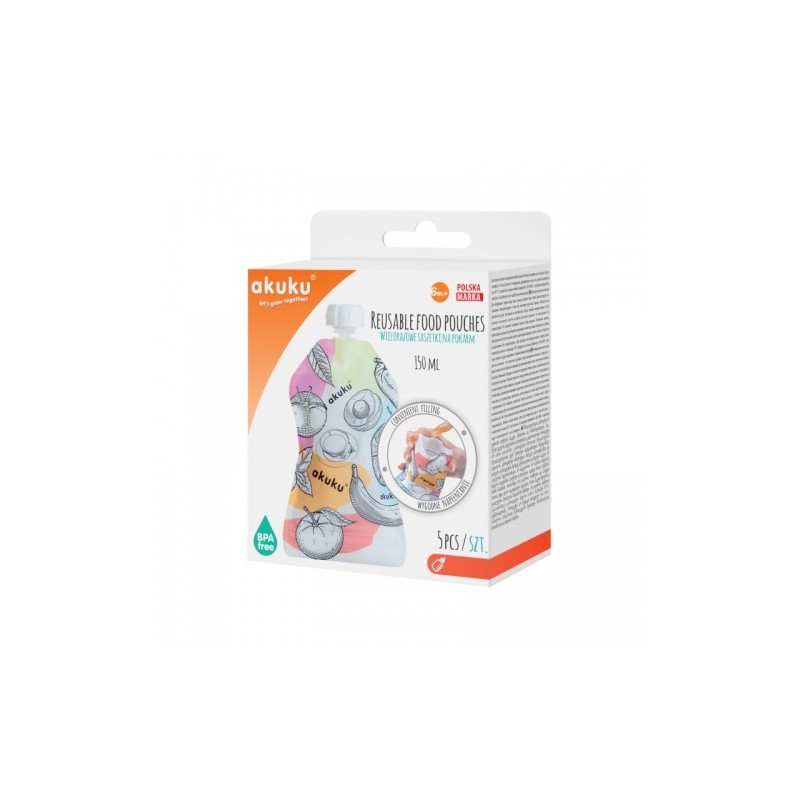 AKUKU A0056 Saszetki wielorazowe na pokarm