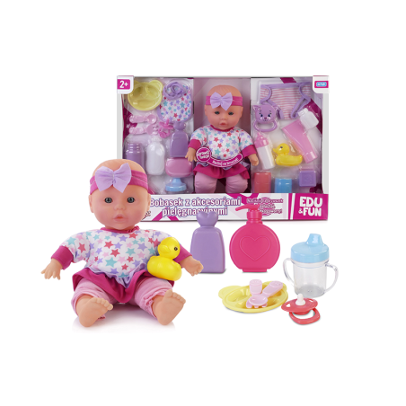 ARTYK 121692 Lalka EDU&FUN Bobasek z akcesoriami pielęgnacyjnymi 32 cm