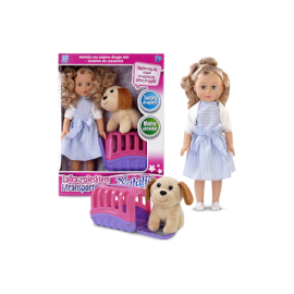 ARTYK 122873 Lalka NATALIA w sukience z pieskiem i transporterem