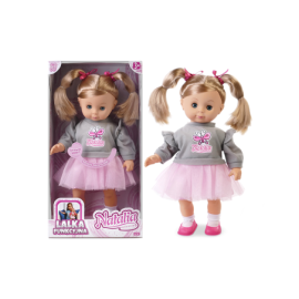 ARTYK 168086 Lalka NATALIA mówi po polsku 39 cm w szarym sweterku