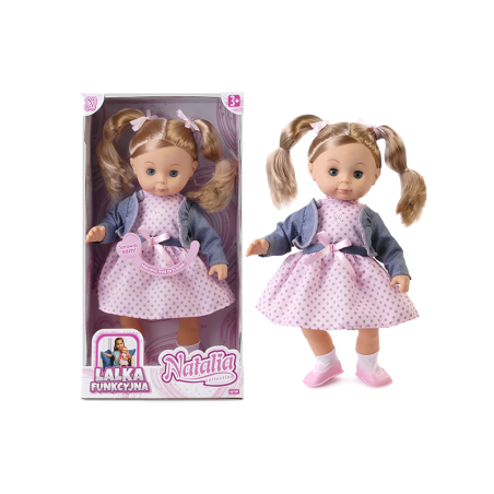ARTYK 168093 Lalka NATALIA mówi po polsku 39 cm w granatowej kurteczce