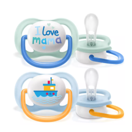 AVENT SCF080/01 Smoczek Ultra Air Happy 0-6M chłopiec I love mama/łódka
