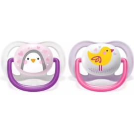 AVENT SCF080/06 Smoczek Ultra Air Animals 0-6M dziewczynka ptaszek/pingwin