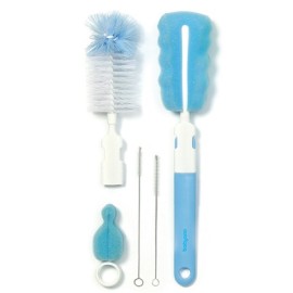 B.O.735/01 Zestaw szczotek do butelek i smoczków z wymienną rączką niebieski TAKE CARE