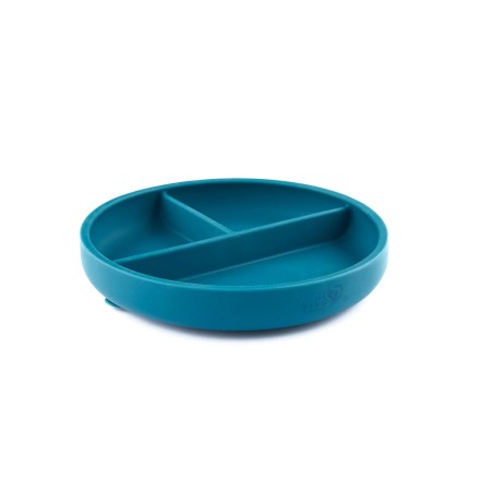 BABY 01297 Talerz silikonowy z podziałką Ocean Blue