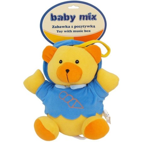 BABY MIX TK/P/1034-0300 Pozytywka pluszowa Miś w niebieskim kubraczku 17218