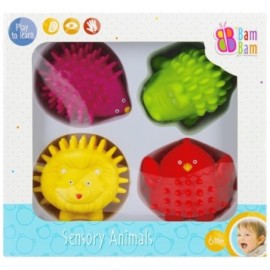BAM BAM 491724 Zabawka sensoryczna Zwierzątka 4szt