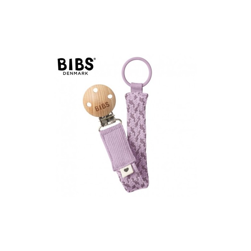 BIBS 9401111 PACIFIER BRAID zawieszka do smoczków 100% GOTS organic cotton Sky/Mauve