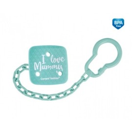CANPOL 2/434 Łańcuszek do smoczka Love Mummy różowy
