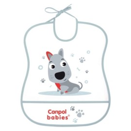 CANPOL 2/919 Śliniak plastikowy miękki - grey dog