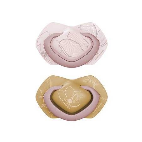 CANPOL 22/666 Smoczek uspokajający silikonowy symetryczny 18m+ GOLD 2 szt różowy