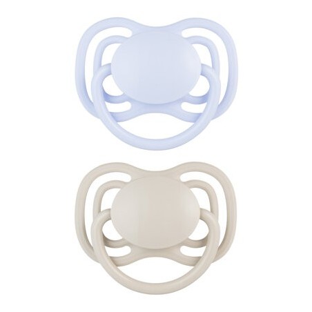 CANPOL 23/226 Smoczek uspokajający silikonowy symetryczny 6-18m Dental Air 2szt. niebieski