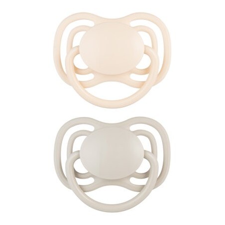 CANPOL 23/228 Smoczek uspokajający silikonowy symetryczny 0-6m Dental Air 2szt. kremowy