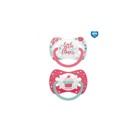 CANPOL 23/954 Zestaw smoczków uspokajających silikon 0-6 m symetryczny coral