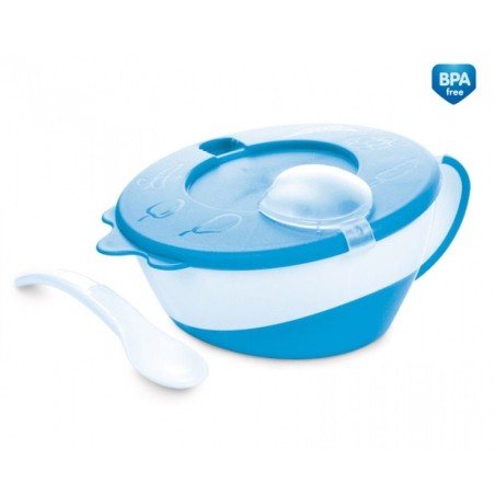 CANPOL 31/406 Miseczka z łyżeczką niebieska
