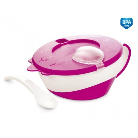 CANPOL 31/406 Miseczka z łyżeczką różowa