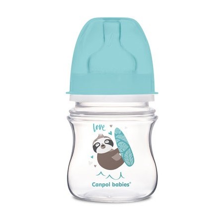 CANPOL 35/220 Butelka szerokootworowa antykolkowa EasyStart Exotic 120ml niebieski