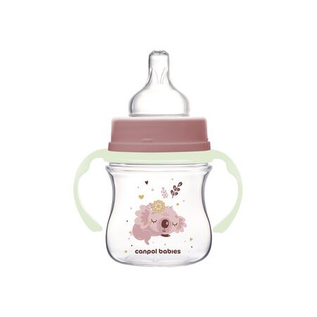 CANPOL 35/236 Butelka antykolkowa 120ml EasyStart Sleepy Koala różowa