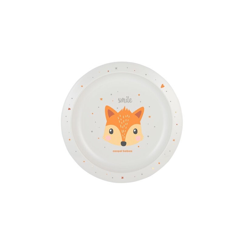 CANPOL 4/411 Talerz plastikowy Cute Animals pomarańczowy
