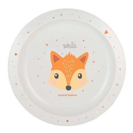 CANPOL 4/411 Talerz plastikowy Cute Animals pomarańczowy
