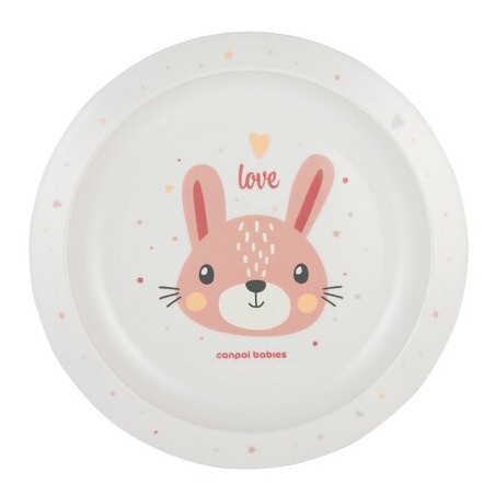 CANPOL 4/411 Talerz plastikowy Cute Animals róż pin2