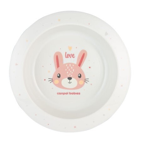 CANPOL 4/412 Miska plastikowa dla dziecka 270ml Cute Animals pink 2