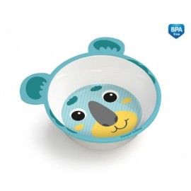 CANPOL 4/520 Melamina miseczka antypoślizgowa z uszami Hello Little zielona