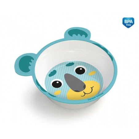 CANPOL 4/520 Melamina miseczka antypoślizgowa z uszami Hello Little zielona