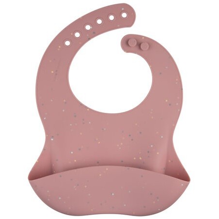 CANPOL 51/029 Śliniak silikonowy z kieszonką DOTS róż