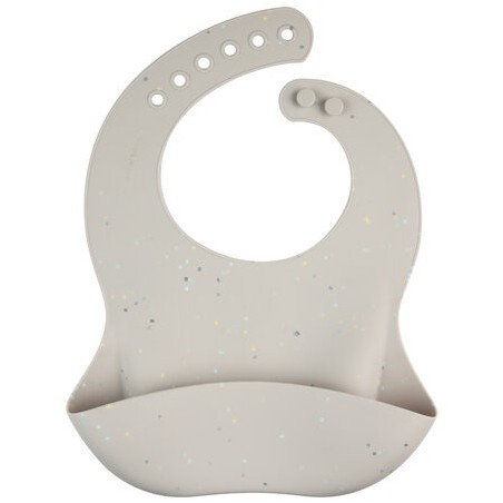 CANPOL 51/029 Śliniak silikonowy z kieszonką DOTS szary