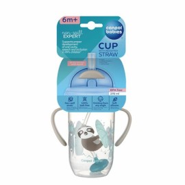 CANPOL 56/606 Kubek niekapek z rurką i odważnikiem 270 ml Exotic szary