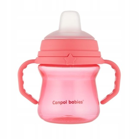CANPOL 56/614 Kubek z silikonowym ustnikiem FirstCup 150ml pink