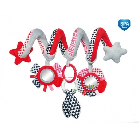 CANPOL 68/063 Interaktywna spirala do łóżeczka/wózka ZIGZAG czerwona