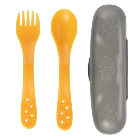CANPOL 74/019 Zestaw sztućców dla dziecka w etui żółty