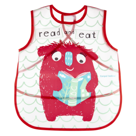 CANPOL 9/237 Fartuszek zmywalny miękki Monsters czerwony