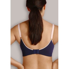 CARRIWELL 3060 Bezszwowy biustonosz do karmienia z koronką niebieski S