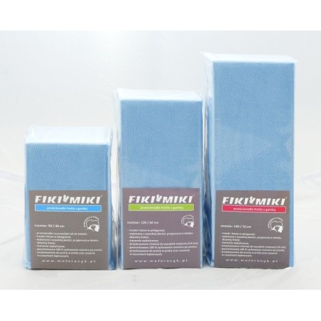 FIKI MIKI Prześcieradło frotte z gumką 140x70 Błękitne