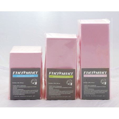 FIKI MIKI Prześcieradło Jersey 120x60 Różowe