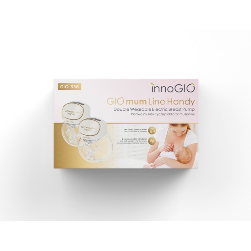 INNOGIO GIO-356 GIOmum Line Handy Podwójny laktator + MISECZKA SILIKONOWA GIO-910 GRATIS