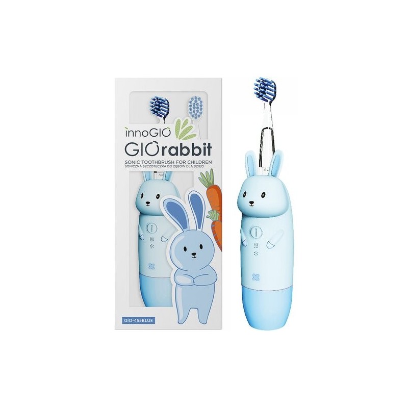 INNOGIO GIO-455BLUE GIOrabbit szczoteczka dla dzieci niebieska + GIO-450BHB GRATIS