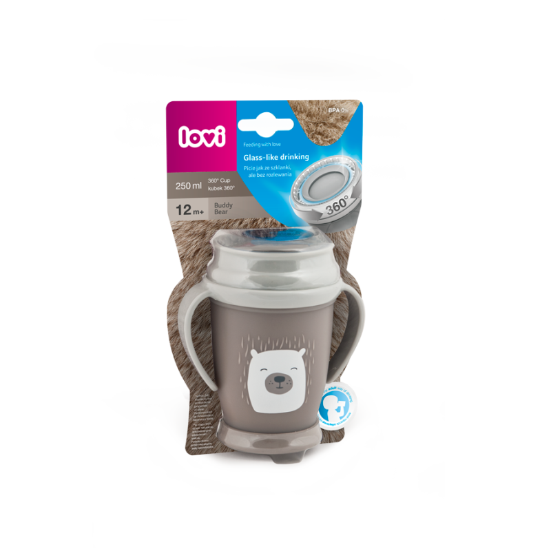 LOVI 1/599 Kubek z uchwytami 250ml JUNIOR BUDDY BEAR kolor neutralny