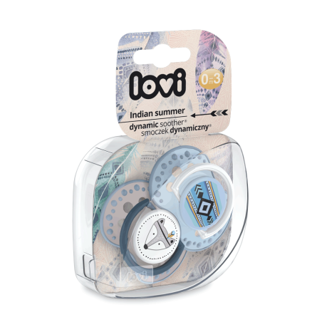 LOVI 22/855 Smoczek silikonowy dynamiczny 0-3m 2szt Indian Summer Boy