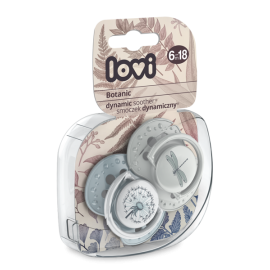 LOVI 22/871 Smoczek silikonowy dynamiczny 6-18 m 2szt Botanic Boy