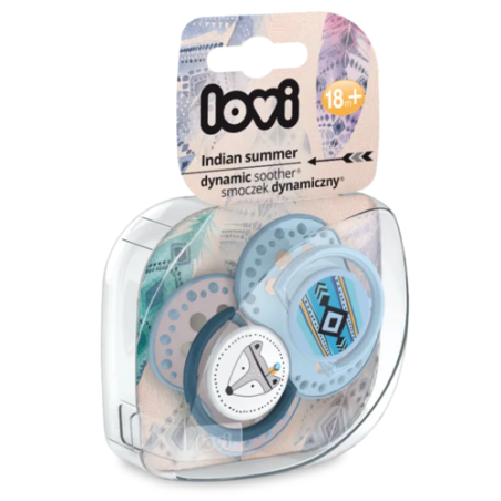 LOVI 22/876 Smoczek silikonowy dynamiczny 18+ m 2 szt. Indian Summer Boy