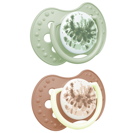 LOVI 22/917 Smoczek silikonowy dynamiczny 0-3 m 2 szt Tie Dye Green Girl