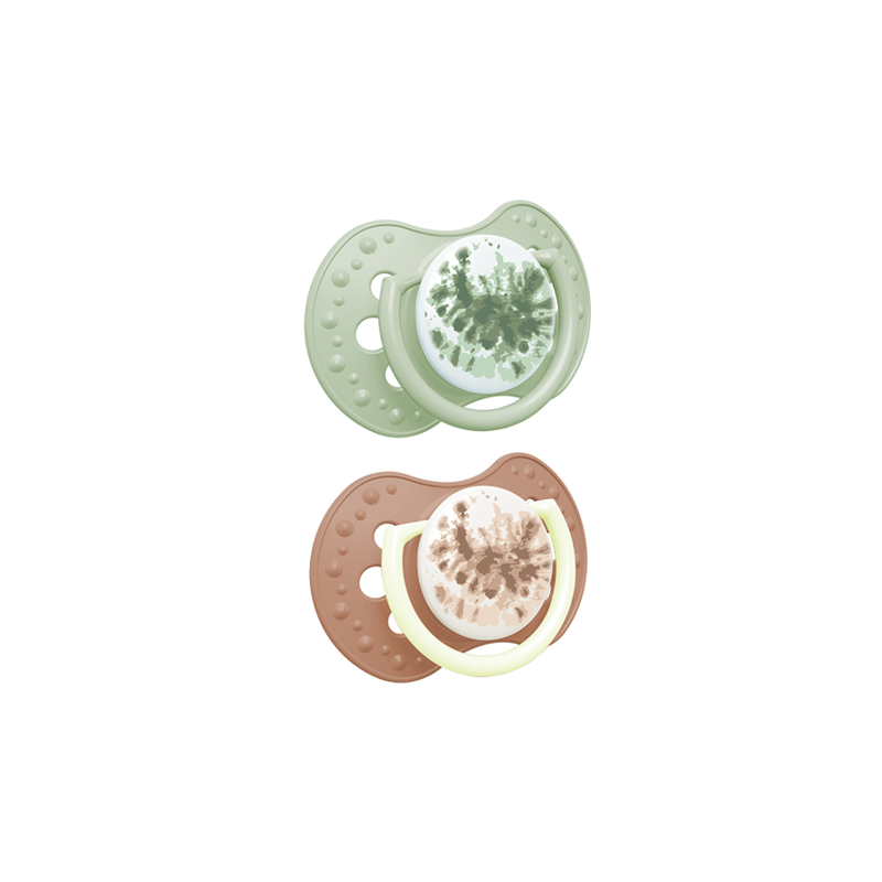 LOVI 22/920 Smoczek silikonowy dynamiczny 18m+ 2 szt Tie Dye Green Girl