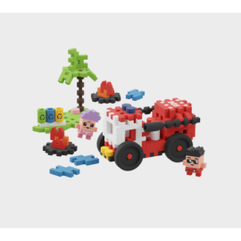 MARIOINEX 903193 Klocki waffle mini - Wóz strażacki 80 el.